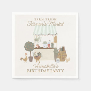 Grüne Bauern Marktwirtschaft Fresh Birthday Party Serviette