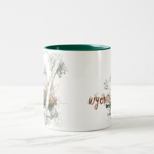 Grüne Baum-Tasse Wyomings Zweifarbige Tasse (Mittel)