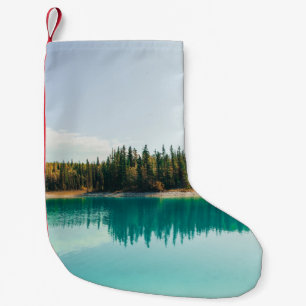 GRÜNE BÄUME AM WASSERKÖRPER WÄHREND DES TAGES KLEINER WEIHNACHTSSTRUMPF
