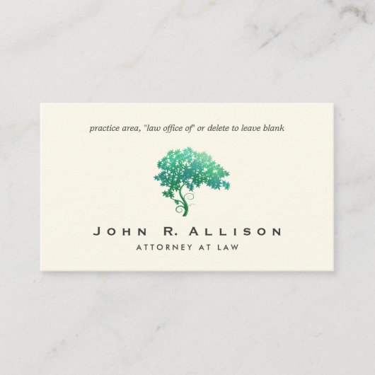 Grüne Bäume , Baum des Lebens Visitenkarte (Vorderseite)