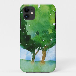 grüne Bäume des Aquarells Case-Mate iPhone Hülle