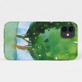 grüne Bäume des Aquarells Case-Mate iPhone Hülle (Rückseite (Horizontal))