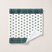 Grüne Bäume Frohe Weihnachten Badhandtuch Set (Waschlappen)