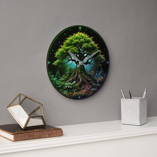 Grüne Bäume Große Wanduhr (Büro)