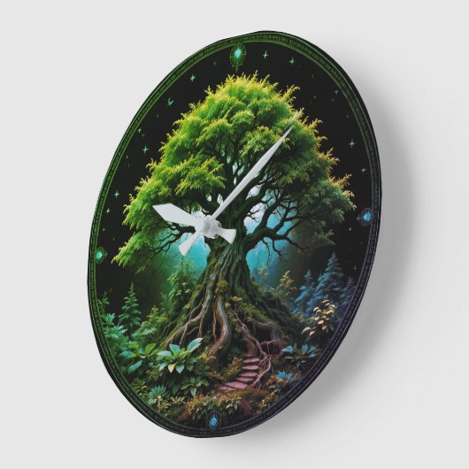 Grüne Bäume Große Wanduhr (Winkel)