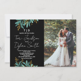 Grüne Bäume Hochzeitseinladungen mit Foto Einladung