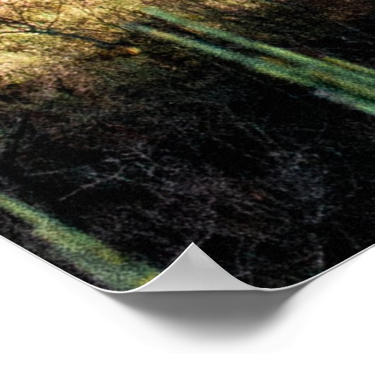 GRÜNE BÄUME IN DER NÄHE DES SCHNEES ÜBERDECKTEN BE POSTER (Ecke)