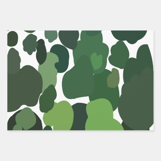 Grüne Bäume Modernes tropisches Regenwaldmuster Geschenkpapier Set (Vorderseite 3)