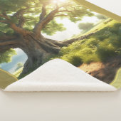 Grüne Bäume Natur Sherpa Blanket Sherpadecke (3/4)