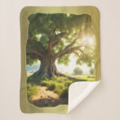 Grüne Bäume Natur Sherpa Blanket Sherpadecke (Vorderseite)