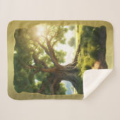 Grüne Bäume Natur Sherpa Blanket Sherpadecke (Vorderseite (Horizontal))