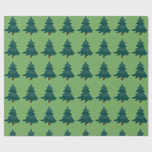 Grüne Bäume Weihnachten und Grüne Hintergrund Must Geschenkpapier (Flach)
