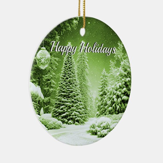 Grüne Bäume Weihnachtsbälle Weihnachtsdekoration Keramik Ornament (Rechts)