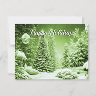 Grüne Bäume Weihnachtsbälle Weihnachtszeit Postkar Postkarte