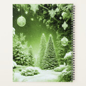 Grüne Bäume Weihnachtsfeiertag Planer (Rückseite)