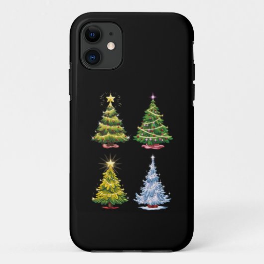 Grüne Bäume Weihnachtsferien Winter Case-Mate iPhone Hülle (Rückseite)