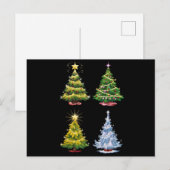 Grüne Bäume Weihnachtsferien Winter Feiertagspostkarte (Vorne/Hinten)