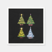 Grüne Bäume Weihnachtsferien Winter Serviette (Vorderseite)