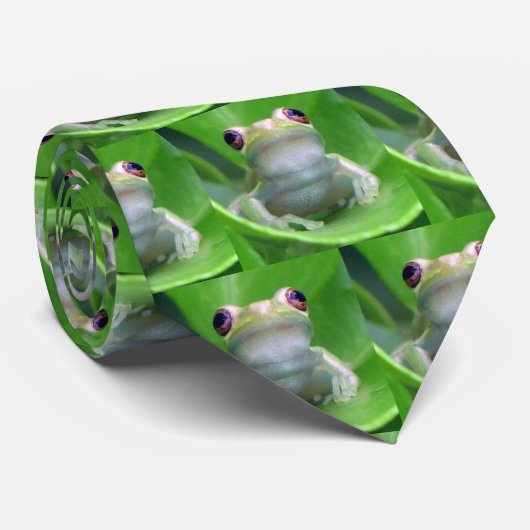 Grüne Baumfrosch-Krawatte Krawatte (Gerollt)