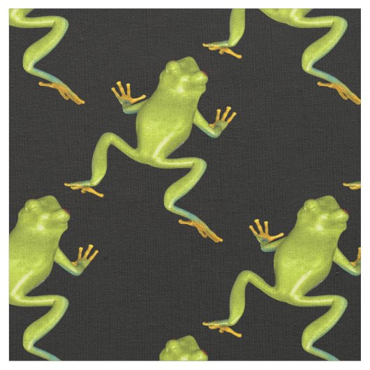 Grüne Baumfrösche Stoff (Nahaufnahme)