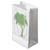Grüne Baumgeschenktasche Kleine Geschenktüte (Vorderseite Schrägansicht)
