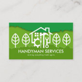 Grüne Baumlandschaftsschichten Gartengarten Visitenkarte (Vorderseite)