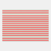 Grüne Baummuster mit roten Streifen Geschenkpapier Set (Vorderseite 2)