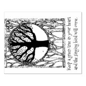 Grüne Baumsprichwort-Briefmarke Gummistempel (Prägung)