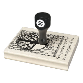 Grüne Baumsprichwort-Briefmarke Gummistempel