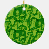 Grüne Baumstruktur Keramik Ornament (Hinten)