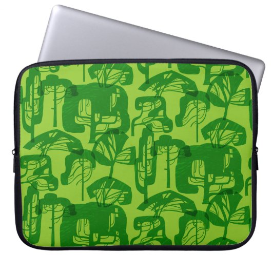 Grüne Baumstruktur Laptopschutzhülle (Vorderseite)