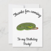 Grüne Baumviper Happy B-Day Dankeskarte (Vorderseite)