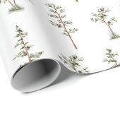 Grüne Baumwaldmuster Geschenkpapier (Rolleneckpunkt)