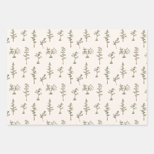 Grüne Baumwaldmuster Geschenkpapier Set (Vorderseite 3)