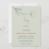 Grüne Baumwolle Blume Frühjahr botanisch machen wi Einladung (Vorderseite)