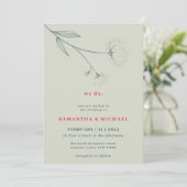 Grüne Baumwolle Blume Frühjahr botanisch machen wi Einladung (Stehend Vorderseite)