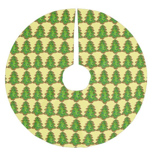 Grüne Baumzucker Kekse Weihnachtsgebäck Polyester Weihnachtsbaumdecke (Vorderseite)