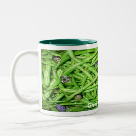 Grüne Beanenköpfe! Zweifarbige Tasse