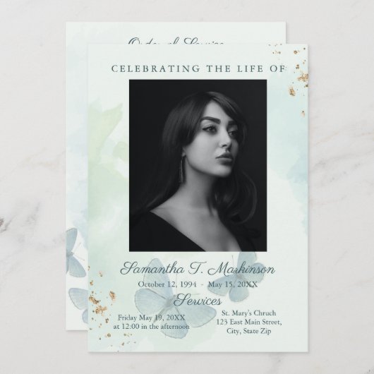 Grüne Beerdigungsleistungen für Schmetterlinge Programm (Vorne/Hinten)