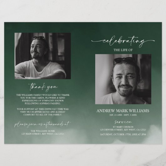 Grüne Beerdigungsreihenfolge des Dienstfaltenprogr (Vorderseite)