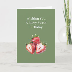 Grüne Beere Süße Erdbeeren Geburtstag Karte
