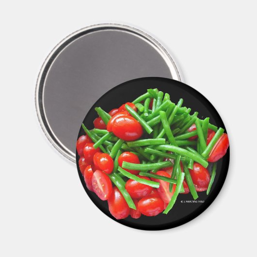 Grüne Beere und Tomaten Magnet (Vorderseite/Rückseite)
