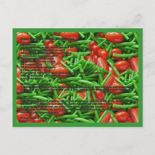Grüne Beere und Tomaten Rezept Postkarte (Vorderseite)
