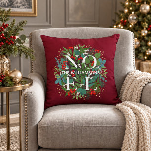 Grüne Beeren NOEL Weihnachten Kissen