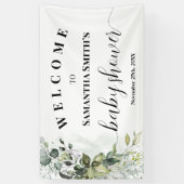 Grüne Begrüßung Babydusche Eukalyptus Banner (Vertikal)