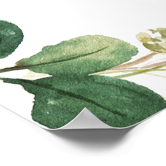 Grüne Begrüßung Babydusche Poster (Ecke)