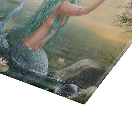 grüne behaarte Meerjungfrau Schneidebrett (Ecke)