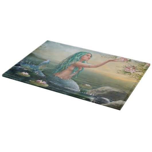 grüne behaarte Meerjungfrau Schneidebrett (Ecke)