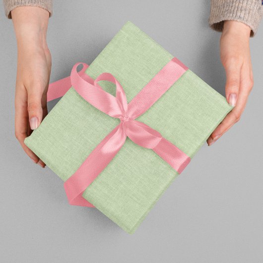 Grüne Beige Leinen-Imitat-Stofftextur Geschenkpapier
