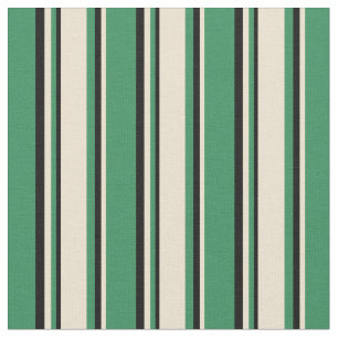 Grüne, beige und schwarze Linien Stoff